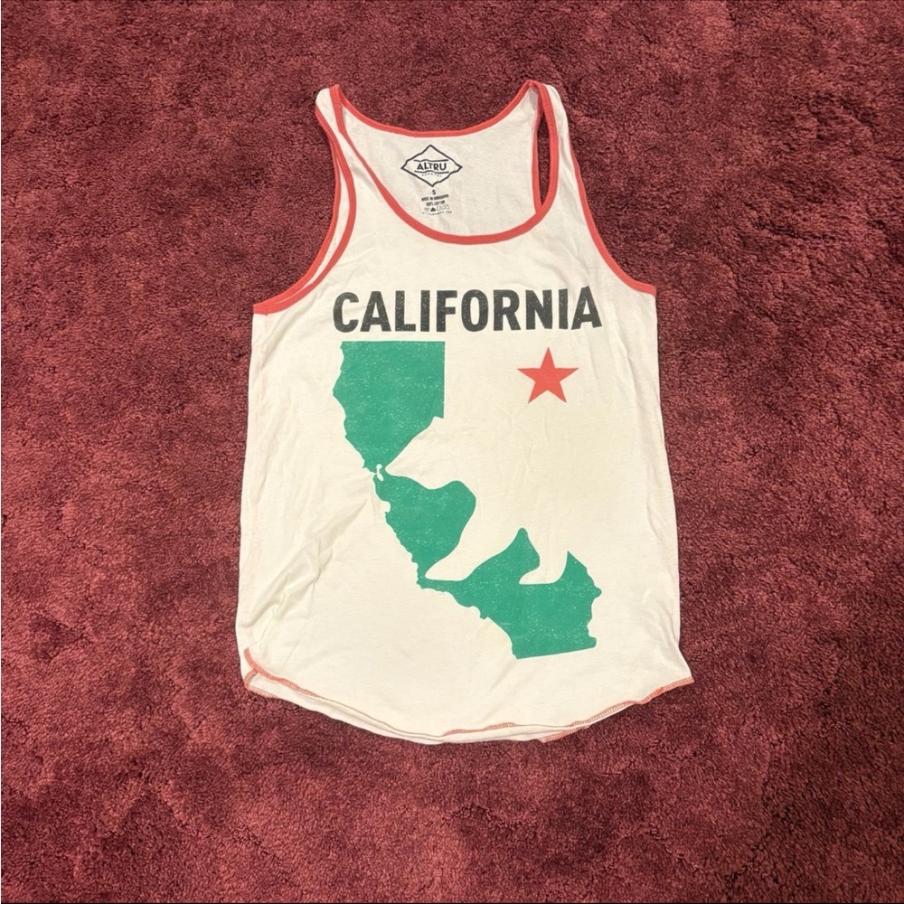 Altru California Tank Top - White and Green